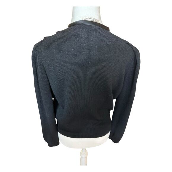 Vintage St John Marie Claire Black Evening Jacket Santana Silk Trim Size 12 L - Picture 3 of 8